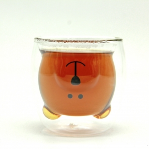 Скляна чашка з подвійним дном «Ведмедик»